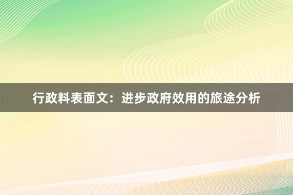 行政料表面文：进步政府效用的旅途分析